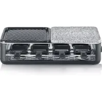 Severin 2366 Raclette Black Line 8er m. 1/2 Stein 1/2 Antihaftplatte schwarz