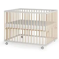 Sämann Laufgitter mit Matratze SleepPlus, Lattenrost Sprossen weiß/natur Premium | Gr.: 75x100 cm