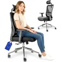 LUTIVO Alpha Bürostuhl ergonomisch [ORIGINAL] Schreibtischstuhl ergonomisch mit 11 Komfort-Einstellungen | Gaming Stuhl & Drehstuhl (Schwarz)