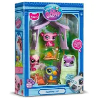 Bandai 3-Haustier-Themenpaket – – Littlest Pet Shop Camping – Tiere und Zubehör