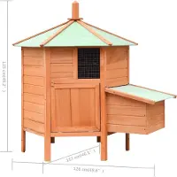 vidaXL Hühnerkäfig 126x117x125 cm Kiefernholz & Tannenholz