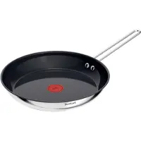 Tefal Bratpfanne "Nordica, beschichtete Pfanne Induktion, Thermo-Signal-Technologie" Edelstahl minimalistisches Design, robuster Griff, geeignet für alle Herdarten