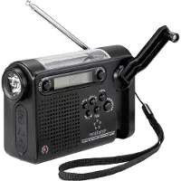 Renkforce RF-CR-200 Kofferradio UKW, MW, KW Notfallradio wiederaufladbar, Solarpanel, Handkurbel, Weckfunktion, Taschen