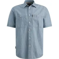 PME Legend Short Sleeve Hemd Coton Linnen Chambray Indigo