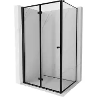 Mexen Mist-F T faltbare Duschkabine links 85 x 100 cm, schwarzer Rahmen, schwarz - 8A6T-085-100-70-70-L