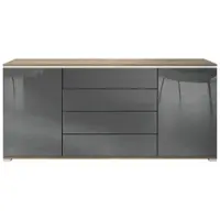 Vladon SIDEBOARD Faro Grau Hochglanz