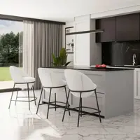 Bessagi Home Barhocker Zoa Creme Struktur Gepolstert