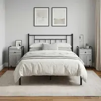 vidaXL Nachttisch 2 Stk Grau Sonoma 35 x 36,5 x 61 cm Holzwerkstoff 8007654