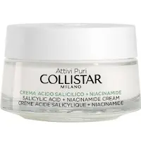 Collistar Salicylic Acid + Niacinamide Cream, Tages- & Nachtcreme, Frauen, Jeder Hauttyp, Gesicht, Anti-Reizung, Anti-Rötung, Wirkt beruhigend, Mattierend, Porenstraffend, Schutz, Klärend,..., 50 ml
