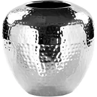 Fink LOSONE Vase silber gehämmert M - Höhe 20 cm, Durchmesser 20 cm