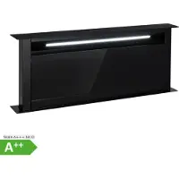 Klarstein Downdraft-Dunstabzugshaube 90cm, versenkbare Abluft/Umluft-Dunstabzugshaube, 714 m³/h mit Boost-Modus, 8 Modi, LED-Licht, Timer, leise, ohne Rohr, Schwarz 90 cm