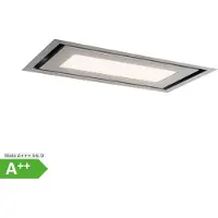 Klarstein Remy Brilliant Edition Inselhaube, 90 cm, , 618 m³/h, 230 W, Fernbedienung, LED-Lampe: 3 Helligkeitsstufen bis zu 6500 Kelvin, Fettfilter, Abluft und Umluft, silber