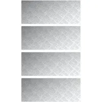 vidaXL Treppe Tritt Rechtwinklig 4 pcs Silber 100 x 40 cm Aluminium