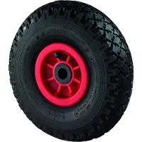 BS Rollen BS Luftrad D15, Rad-Ø 260 mm, Radbreite 85 mm, Tragkr. 120 kg, Rollenlager, Lauffl. Gummi schwarz, Stollenprofil, Nabenlänge 75 mm, Achsloch-Ø 20 mm