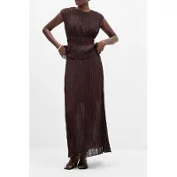 French Connection Saylor Pleated Overlay Skirt Bitter Chocolate Größe: 14 | Maxiröcke Outlet | Damen | Braun
