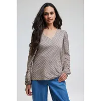 DIDI T-shirt Britt Sand With Pure Print Größe: 38 | Longsleeves Outlet | Damen | Braun