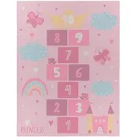 TT Home Kinderzimmerteppich Teppich Kinderteppich Rutschfest Herz Wolke Schmetterling