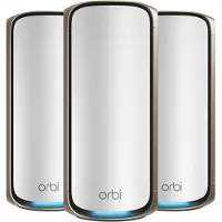 Netgear Orbi 970 Series Quad-Band WiFi 7, 3-Pack, Grau, Intern, Mesh-Satellit, Quad-band (2.4 GHz / 5 GHz-1 / 5 GHz-2 / 6 GHz), Wi-Fi 6 (802.11ax), 11530 Mbit/s