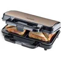 Bestron Sandwichtoaster – ASM90XLSAT – 900 W – Für 2 Sandwiches – Antihaftbeschichtung – Weiß/Grau – 5 Jahre Garantie