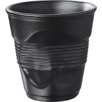 Revol Espressotasse Porzellan Esspressobecher Becher Schwarz Froisses 80 ml