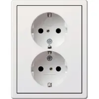 Gira 0783112 SCHUKO-Doppelsteckdose SH+ Rahmen Flächenschalter Reinweiß gl.