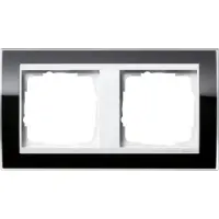 Gira Abdeckrahmen 2fach klar schwarz 0212733