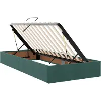 vidaXL Ottoman Bettgestell mit Speicher Dunkelgrün 100 x 200 cm Samt