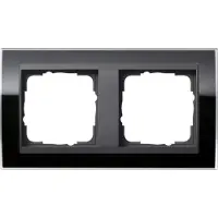 Gira Abdeckrahmen 2fach klar schwarz 0212738