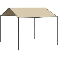 Syfax Gartenpavillon Beige 4x4 m Stahl und Stoff