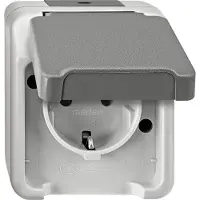 Merten MEG2300-8029 - CEE 7/3 - CEE 7/4 - Grau - Thermoplast - IP44 - 250 V