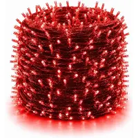 Rosikey 100M 2000LEDs, 8 Lichtmodi, LED Weihnachten Lichterkette, Lichterkette Strom Transparente Kabel, Innendeko Licht, Party Beleuchtung, Rot