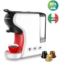 Sogo CAF-SS-5675, Espressomaschine, 0,6 l, Kaffeekapsel, Kaffeepad, Gemahlener Kaffee, Schwarz, Rot, Weiß