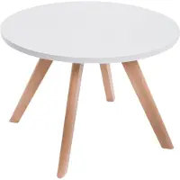 DELUKE Couchtisch VEGA - 60x60x40cm, Holz, Natura | Beistelltisch Kleiner Tisch Wohnzimmer