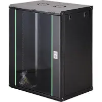Digitus DN1916UECN, Wandmontiertes Regal, 16U, 60 kg, Sperrschloss, Ablageschienen, Verbessertes Kabelmanagement