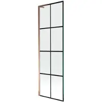 Mexen Next L Badewannenfaltwand 1-flügelig 60 x 150 cm, schwarzes Muster, Roségold - 895-060-000-03-77-60