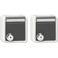 Gira Set 2x SCHUKO KD Schloss gleich + BSF WG AP 456030 (456030)