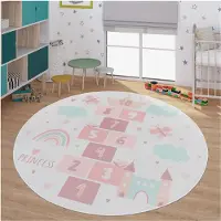 TT Home Kinderzimmerteppich Teppich Kinderteppich Rutschfest Herz Wolke Schmetterling