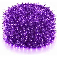 Rosikey 100M 1000LEDs 8 Modi Lichterkette Strom LED Weihnachten Lichterkette Transparente Kabel Zimmer Deko Licht Party Garten Weihnachtsbaum Beleuchtung,Lila
