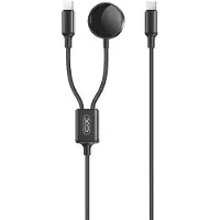 XO Kabelloses 2-in-1-Ladegerät CX030 für Apple Watch mit USB-C-USB-C-Kabel, Schwarz