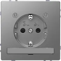 Merten MEG2304-6036 Steckdose mit LED Beleuchtungs-Modul D-Life edelstahl lackiert