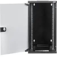Digitus Wandgehäuse 254 mm (10") - 312x300 mm (BxT), Wandmontiertes Regal, 12U, 30 kg, Sperrschloss, Schwarz