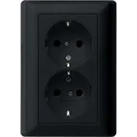 Gira Schuko-Steckdose 2f. sw mit Vollplatte 0783005 (0783005)