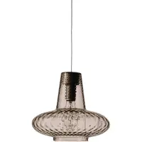 Zafferano Giulietta hängeleuchte ø 320 x 3150 mm. 1 x e27 70 w hs-ip20-grau, rauchglas