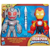 Marvel Iron Man und Seine fantastischen Freunde supergroße Iron Man & Ultron Duell-Pack Action-Figuren (22,8 cm), Superhelden-Spielzeug für Kinder, ab 3 Jahren