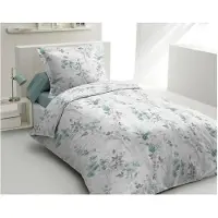 HOME LINGE PASSION POMPADOUR Bettwäsche-Set 140x200 cm: Bettbezug + 1 Kissenbezug - 100% Baumwolle, 57 Fäden pro Zoll - Grün
