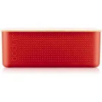Bodum Brotbox Bistro Large Basic Red mit Bambusdeckel
