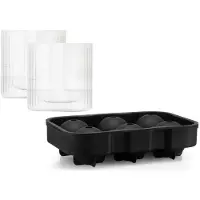 Bodum Whisky Set Douro Bar Mit Eisballform und Whiskeygläsern Schwarz 300 ml (3-teilig)