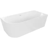 Mexen Mia freistehende Eckbadewanne rechts 140 x 75 cm, weiß, Überlauf weiß - 52691407500P-20