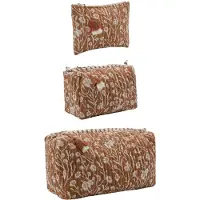 House Doctor - Toiletry Bag - Terracotta - Off-white and terracotta