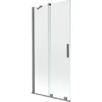 Mexen Velar 2-flügelige verschiebbare Badewannenabtrennung 90 x 150 cm, transparent, Gun Metal - 896-090-000-01-95